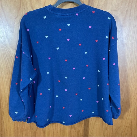 Mighty Fine, Oversized Cropped Sweater, Size XS.  Excellent condition. Hearts - Picture 4 of 5